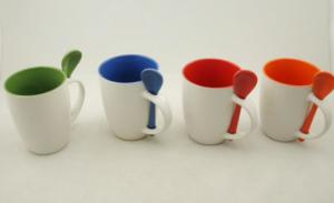 Quality Ceramic mug with spoon for sale