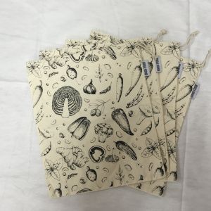 Recyclable 8Oz 12x14'' Organic Cotton Mesh Bag With Drawstring