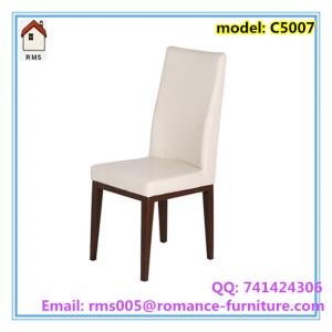 China metal frame wooden painting high back leather dining chair C5007 on sale