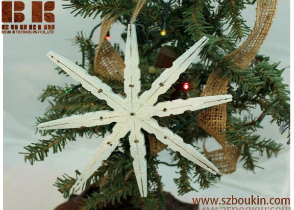 Buy Christmas Snowflake Ornament, Repurposed Wood Snowflake, Chalk Paint Glittering Snow Flake Ornie at wholesale prices