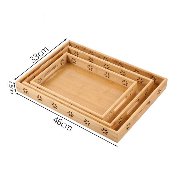 3L Sustainable Bamboo Serving Tray For Dessert Food ISO9001 certificated