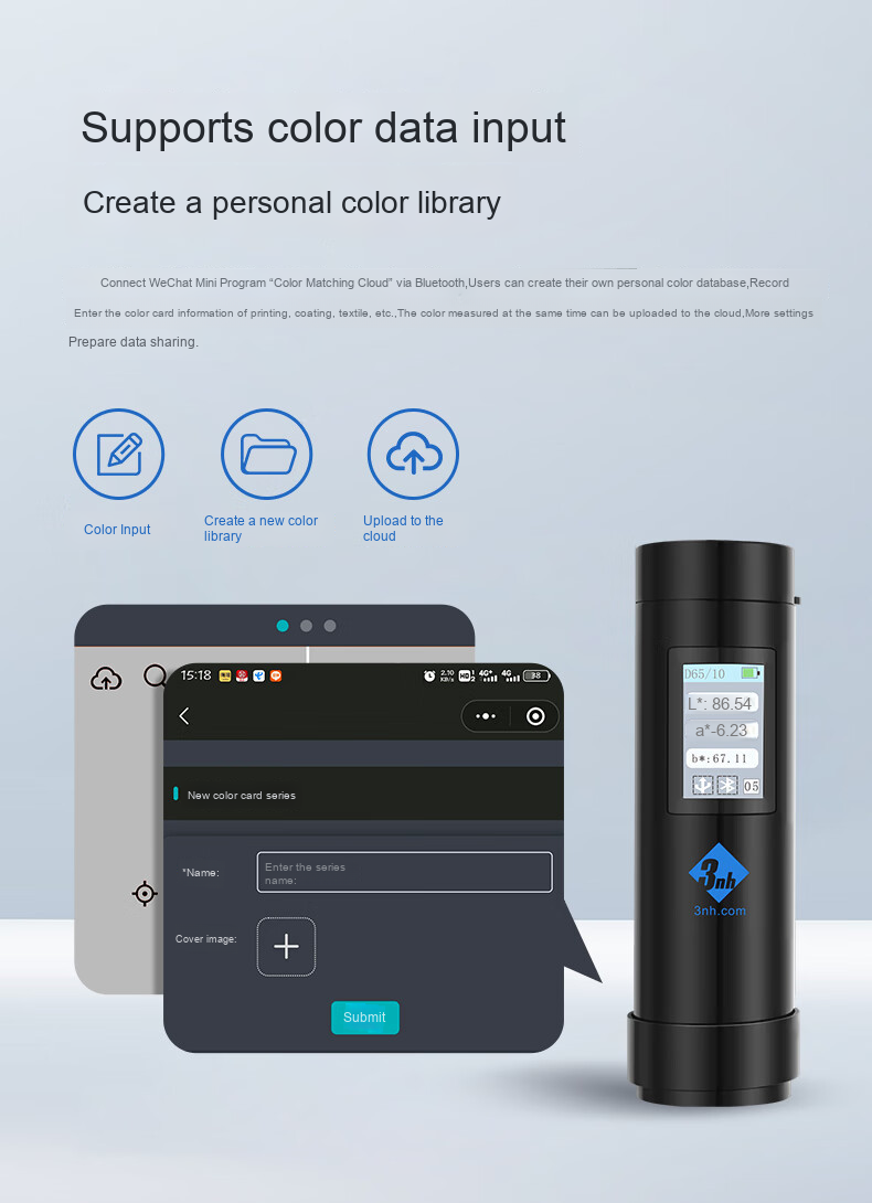 3nh Portable Laboratory Colorimeter Color Difference Treasure CR4501 Paint Coating Plastic Meter