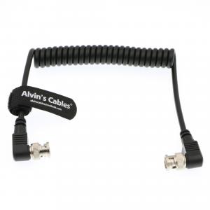 China HD SDI Coiled Camera Power Extension Cable Right Angle BNC To Right Angle BNC on sale