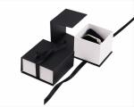 Small Fancy Paper Wedding Ring Holder Box Jewelry Rigid Cardboard Box With Flap