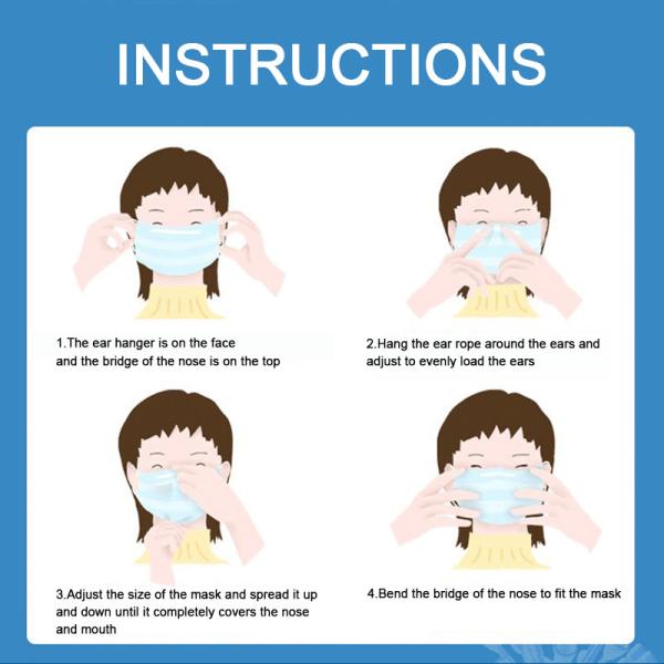 Adult Sterile Disposable Face Mask , Disposable Earloop Face Mask 50 pcs / Box