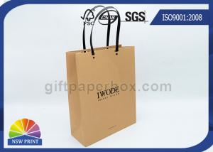 Quality Logo Printed Kraft Paper Bags Plastic Handles Brown Paper Shopping Bags FOR Garment for sale