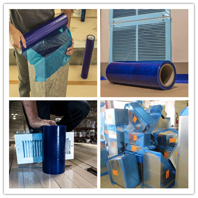 Openning Duct HVAC Vent Protection Film Blue Wrap Adhesive Film