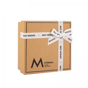 China Spot UV / Varnishing Cardboard Gift Box Packaging Box With Ribbon on sale