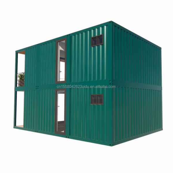 Customizable Double-Story Container House for Seaside Vacation Fireproof Prefabricated Forest Villa Resort Sizes 20ft 40ft
