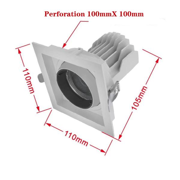 Restaurants 4 Inch Recessed Rotating Ceiling Light 15W Ra 90 Rust Prevention