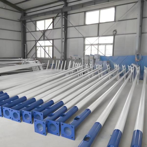 10M Solar Street Light Single/Double Arm Galvanized & Powder Coated Steel Pole for Sidewalk Carriageway