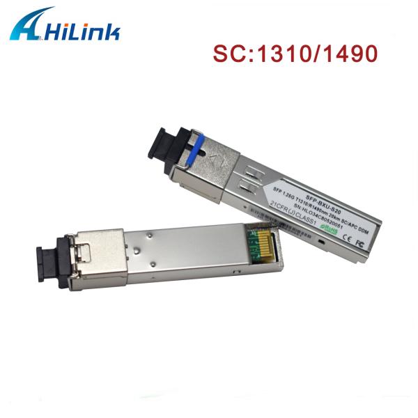 1000BASE DWM BIDI SFP T1310nm/R1490nm 20KM LC/SC SFP Transceiver DOM