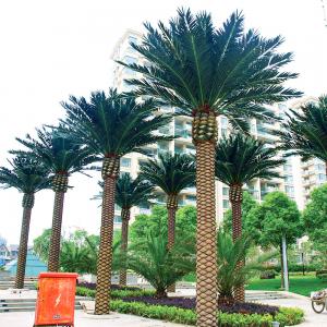 China Artificial Date Palm Tree outdoor fake palm tree 10-20ft real touch leaves classic design on sale