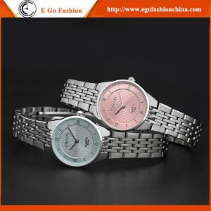 China 030A Pink Solid Color Watch Stainless Steel Watch Fashion Casual Watch Couple Watch Gift on sale