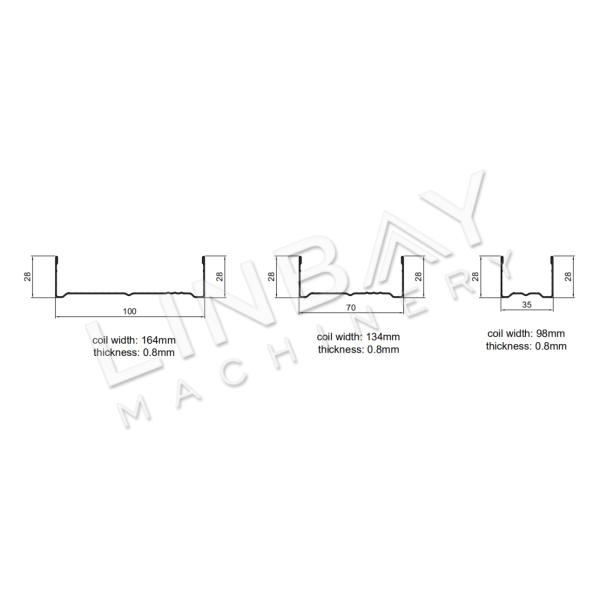 T Bar Furring Channel Roll Forming Machine 0.4-0.8mm