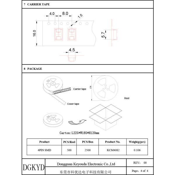 KCM4082 100BASE-TX Ethernet Transformer Fast Ethernet Filter 4PIN Smd
