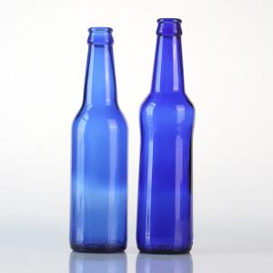 Quality Empty Flint Embossed Glass Beer Bottle 375ml 1L for sale