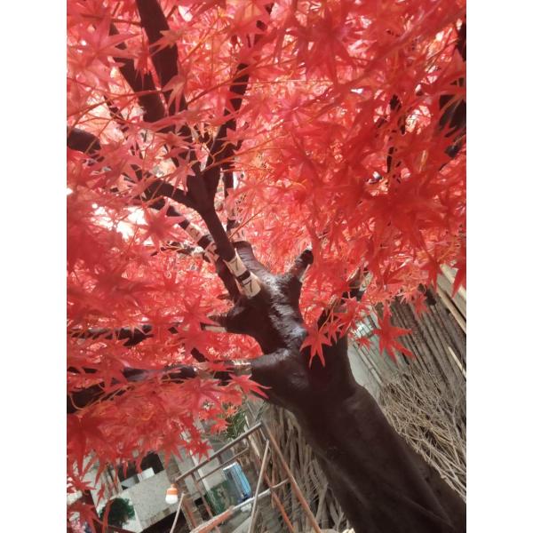 Fiberglass Lifelike Artificial Red Maple Tree / Autumn Leaves Landscape Tree