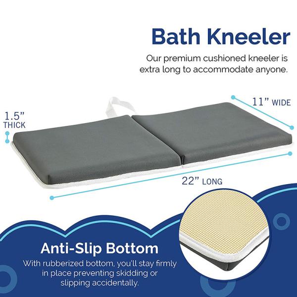 Non - Slip Bath Kneeler And Elbow Rest With Soap / Shampoo Storage Pouches