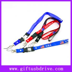 Quality Very hot selling OEM lanyard shaped usb memory usb drive with 1G/2G/4G/8G/16G/32G for sale