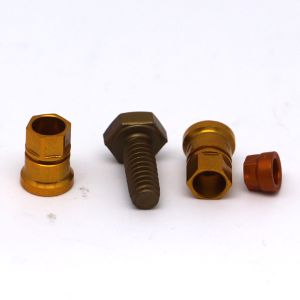 China Milling CNC Brass Parts Black Oxide Coating Brass Connector Bolts on sale