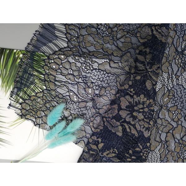 Eyelash Metallic Lurex Scallop Edge Lace Fabric For Lady Dress Garment