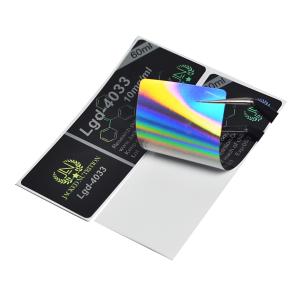 Quality OEM Black 3x6.8cm Holographic Vinyl Pharmacy Vial Labels SGS Certification for sale