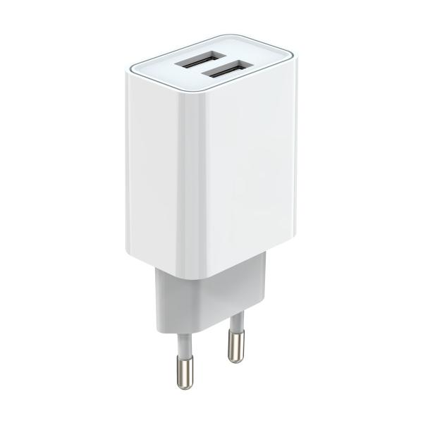 5V 2.4A Dual USB Portable Charger , Travel Cell Phone Charger EU Plug