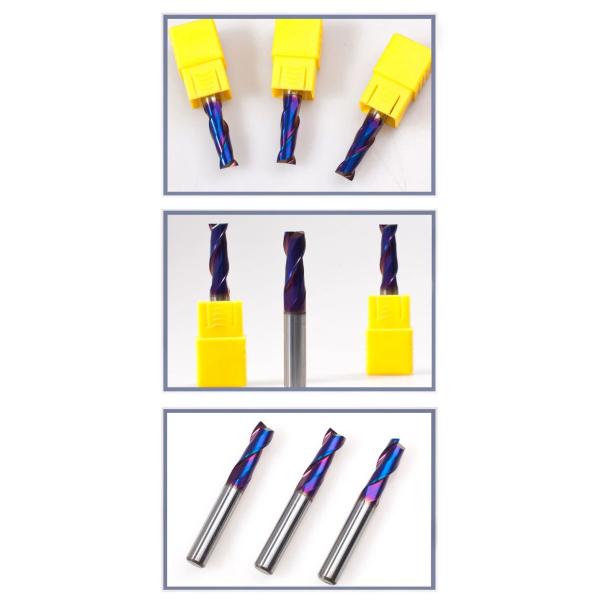 NaNo Blue Coating HRC65 Square Solid Carbide End Mill Cutter 2F/4Flute for stainless steel milling