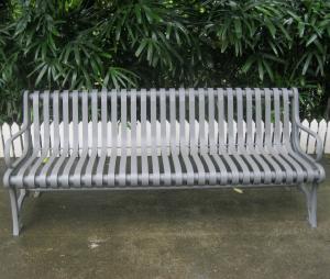 China Polyester Powder Coated Wrought Iron Garden Bench Seat For School Campus on sale