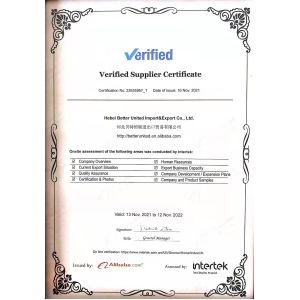 Hebei Better United Import And Export Co., Ltd. Certifications