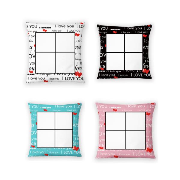 Custom Lovers Linen Sublimation Pillow Cover 4 Panel Sublimation Pillow Case