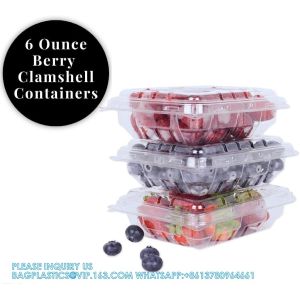 Wholesale Transparent Fresh Strawberry Packaging Container Supermarket Food