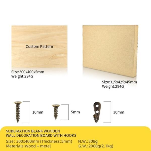 Sublimation Key Hanger Diy Printing Door Hanger Home Decorative Wood Blanks For Sublimation