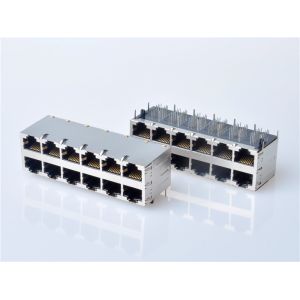 RJ45 Gigabit Magnetic Jack, Enabled PSE PoE+ 2x6, with LEDs