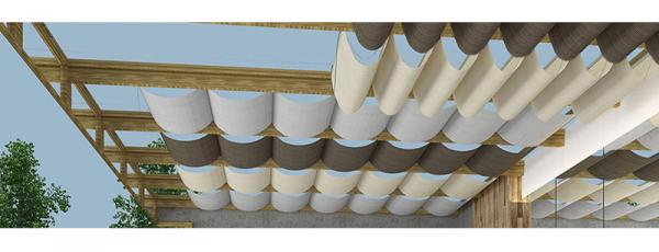 Manually Retractable Sun Shade Sail Slide Wire Canopy Pergola Kit 85% Uv Protecting