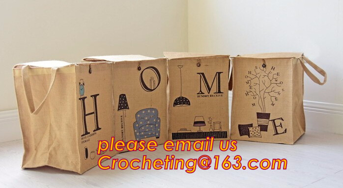 handmade collapsible jute storage basket with rope handle,Standard Quality Nursery Gardening Jute Rope/Jute Braided Pot/