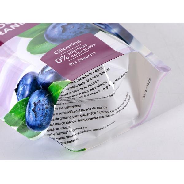 Liquid Plastic Stand Up Pouch With Spout CMYK Print Customized pattern