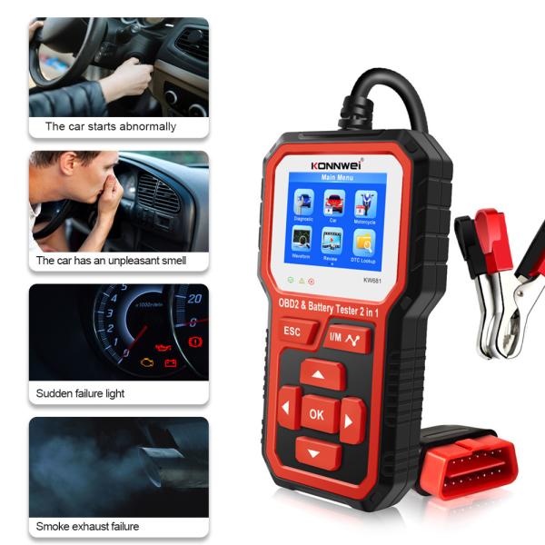 ABS 12V 2.4in TFT Car Battery Tester OBD2 Scanner 2 In 1 CCA