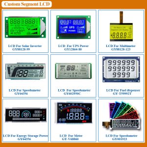 Custom LCD Display Module 8 Digit 7 Segment Display with Black Background LCD