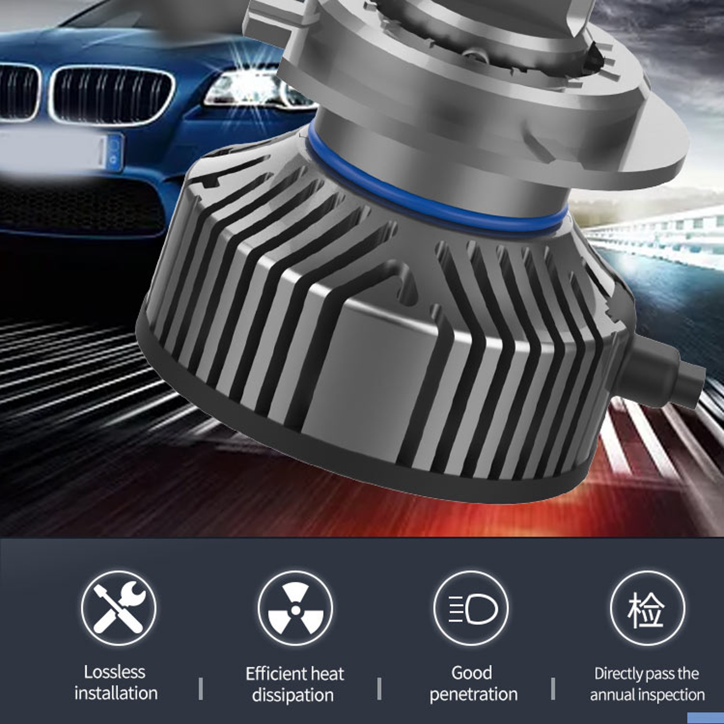 60W 4500LM Car Fog Light Bulb LED Motorcycle Lights 6000K-7000K