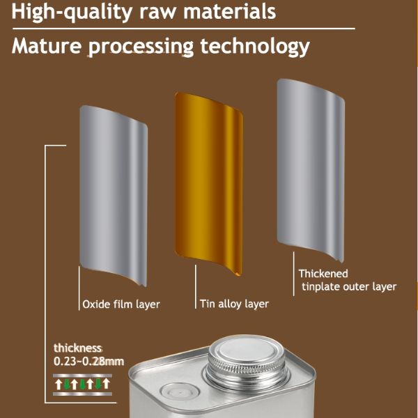 Food Grade 500 Gram Square Tin Can Olive Oil With Vent Hole