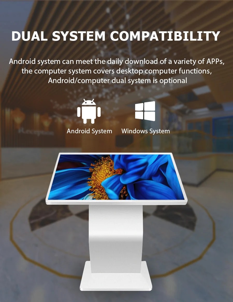 Android Windows Self Kiosk Machine 1920 X 1080 Resolution 49 Inch 350cd/M2