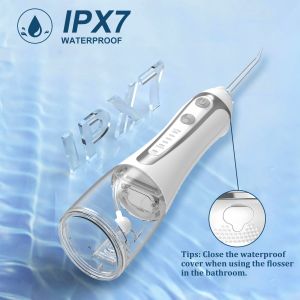 Rechargeable Portable Water Flosser With Detachable Water Tank