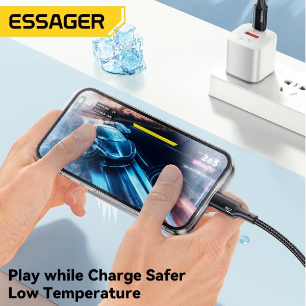 ESSAGER ES-X45 Pd 29w Usb C To Lighting Iphone Fast Charging Cord with USB 2.0 Connectors