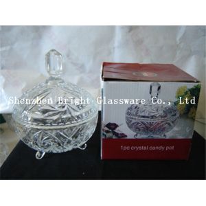Quality glass storage jar with lid, glass container wholesale for sale