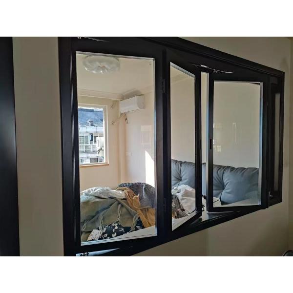 Aluminium Hurricane-Proof Vertical Bifold up Windows Plastic Steel Vertical Folding Design Push-Up Feature Aluminum