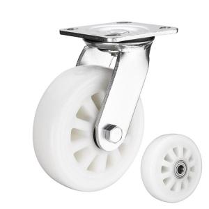 China 6 Inch Heavy Duty Solid White Wheel 500KG Bearing Nylon Trolley Caster Wheels OEM China on sale