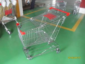 Quality 125L Supermarket Shopping Trolley , American Baby Seat Wheeled Shopping Cart for sale