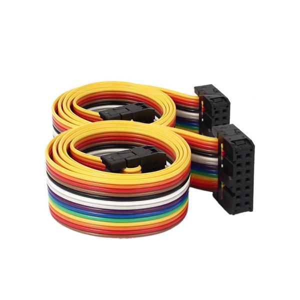 14 Pin IDC Flat Rainbow Ribbon Cable , IDC Cable Assembly 14 Way F/F Connector